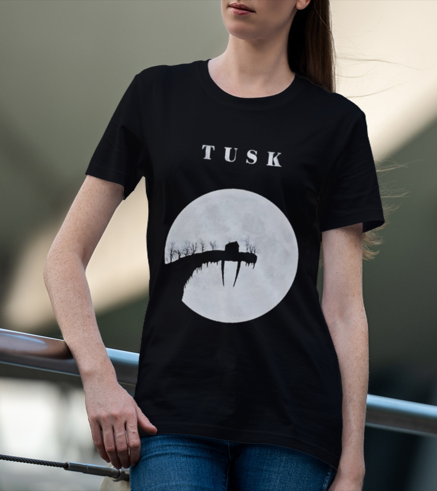Tusk The Great Darkness House On Cliff Silhouette With Full Moon T-Shirt