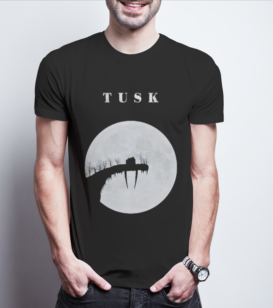 Tusk The Great Darkness House On Cliff Silhouette With Full Moon T-Shirt