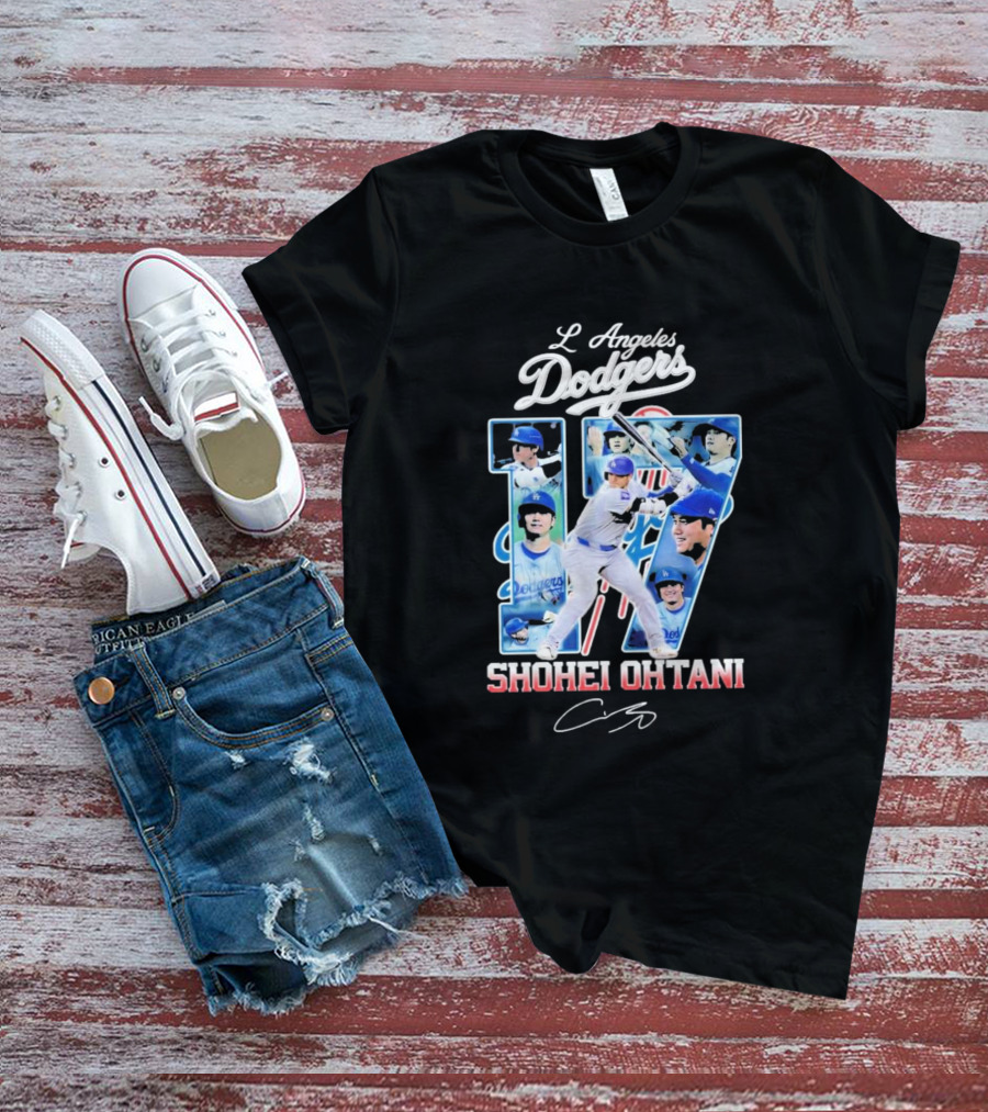 Los Angeles Dodgers Shohei Ohtani Number 17 Dodgers Baseball Star T-Shirt