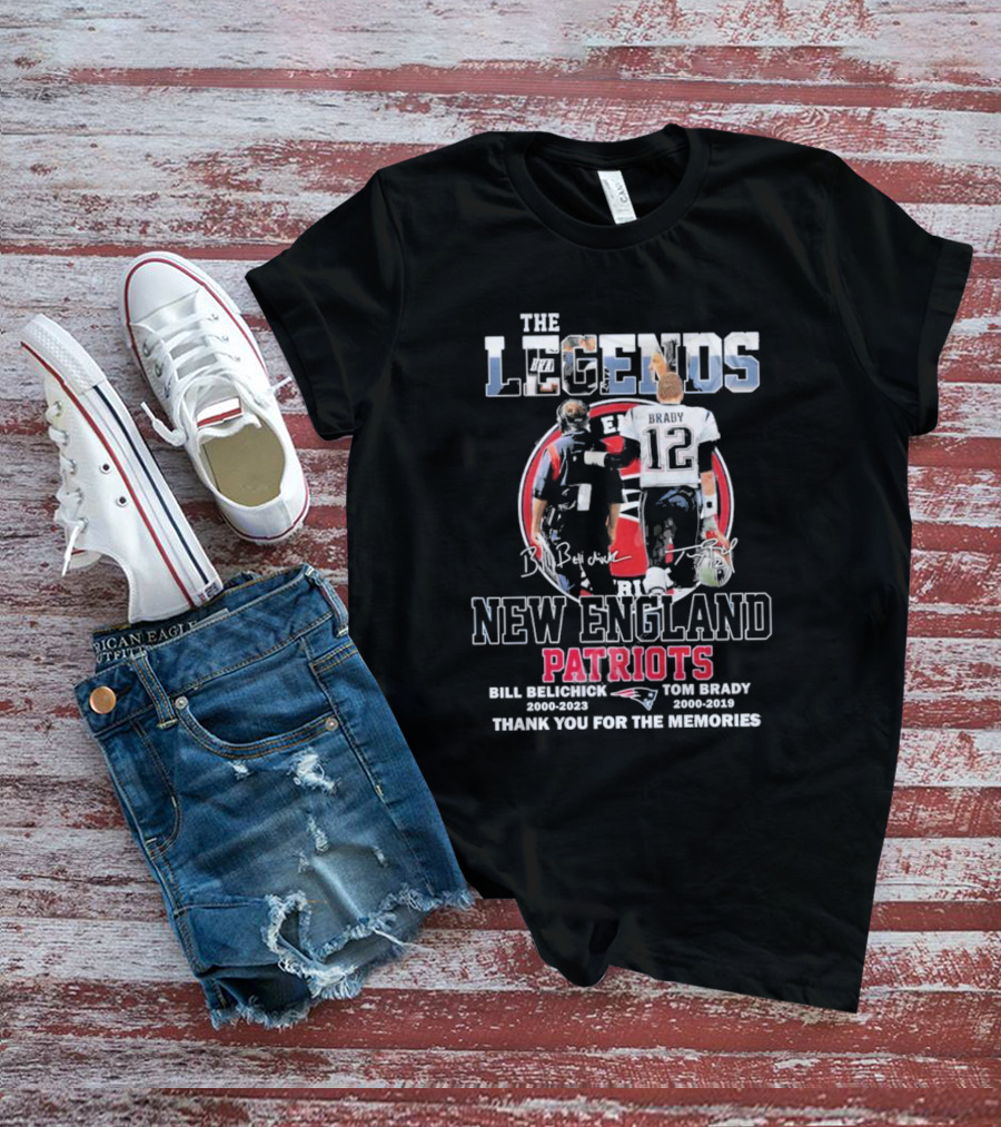 The Legends Bill Belichick Tom Brady New England Patriots Thank You For The Memories T-Shirt