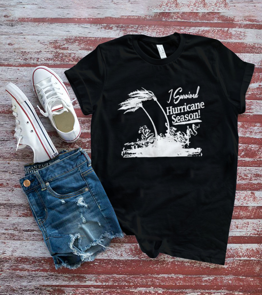 I Survived Hurricane Season Helene Palm Trees Wind T-Shirt