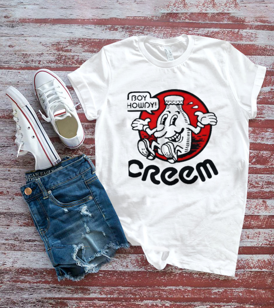 Boy Howdy Creem Vintage Bottle Character With Red Circle T-Shirt