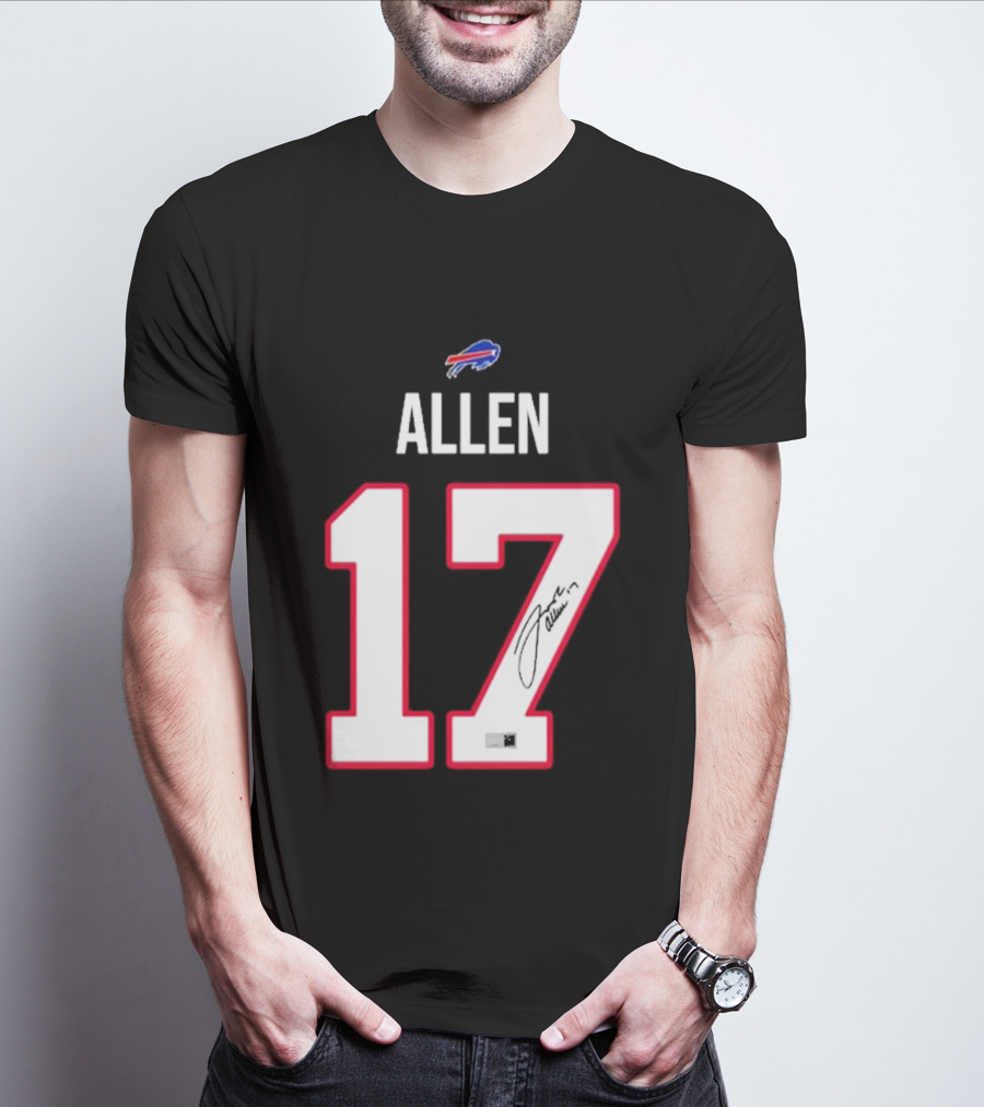 Josh Allen Buffalo Bills Number 17 Signature T-Shirt