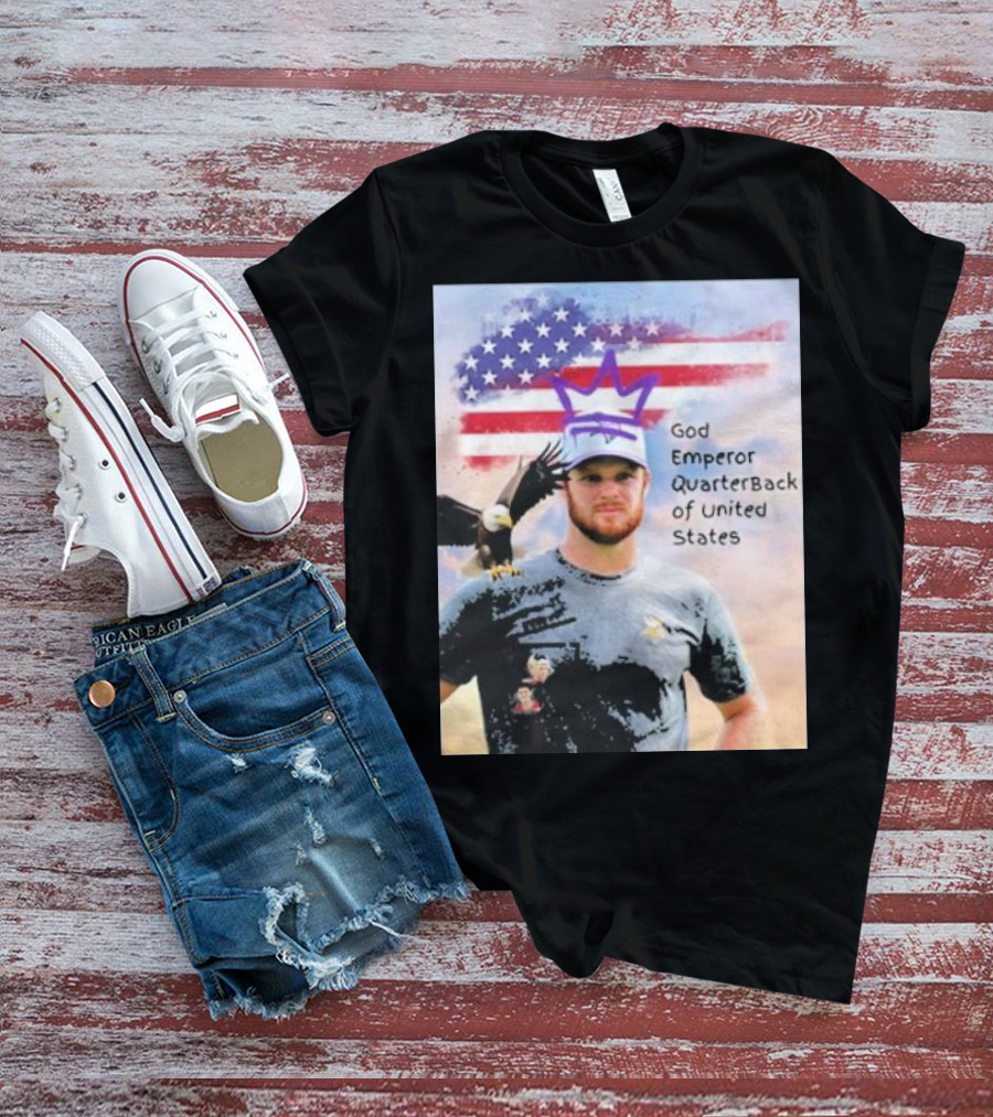 God Emperor Quarterback Of United States With American Flag And Eagle T-Shirt