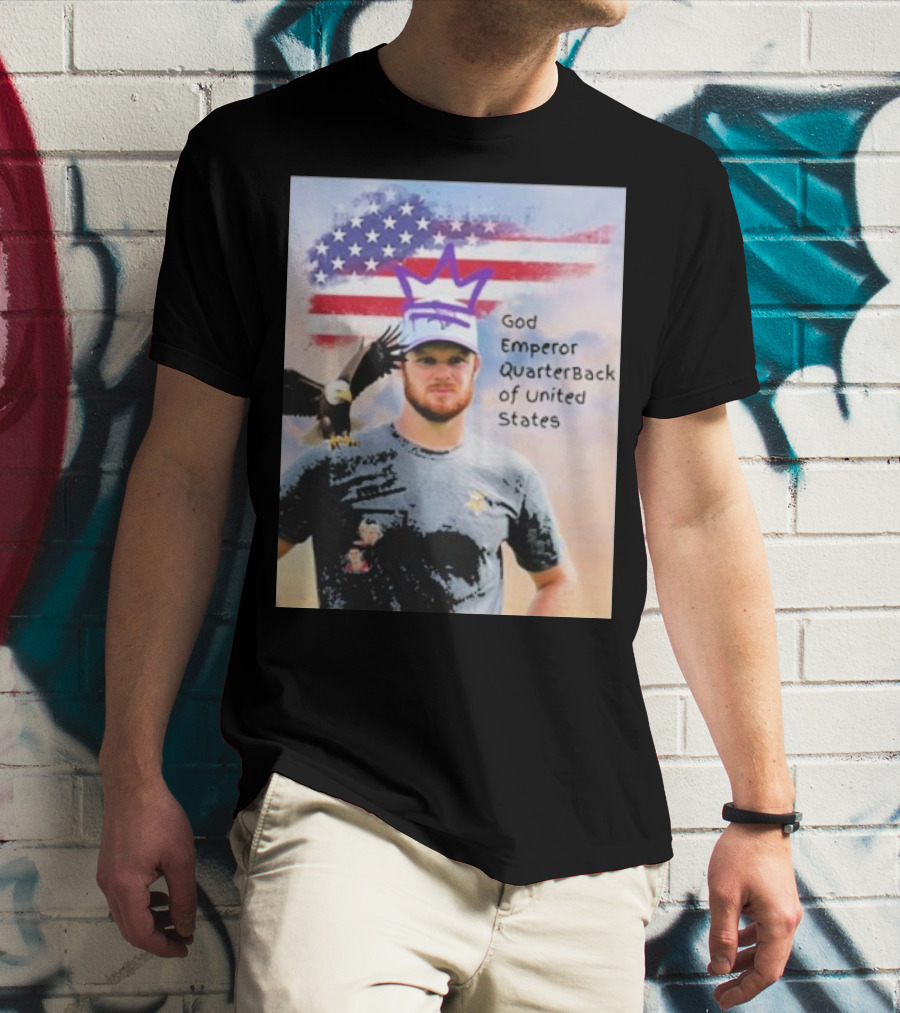 God Emperor Quarterback Of United States With American Flag And Eagle T-Shirt