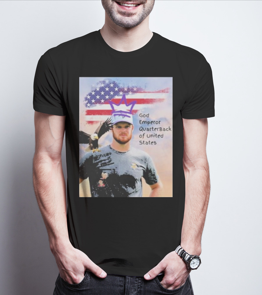 God Emperor Quarterback Of United States With American Flag And Eagle T-Shirt