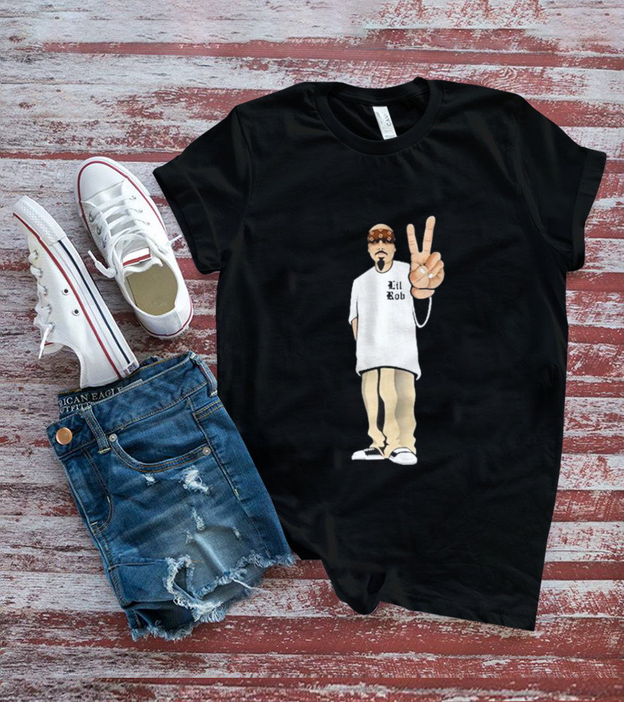 The Real Lil Rob Peace Sign Character T-Shirt