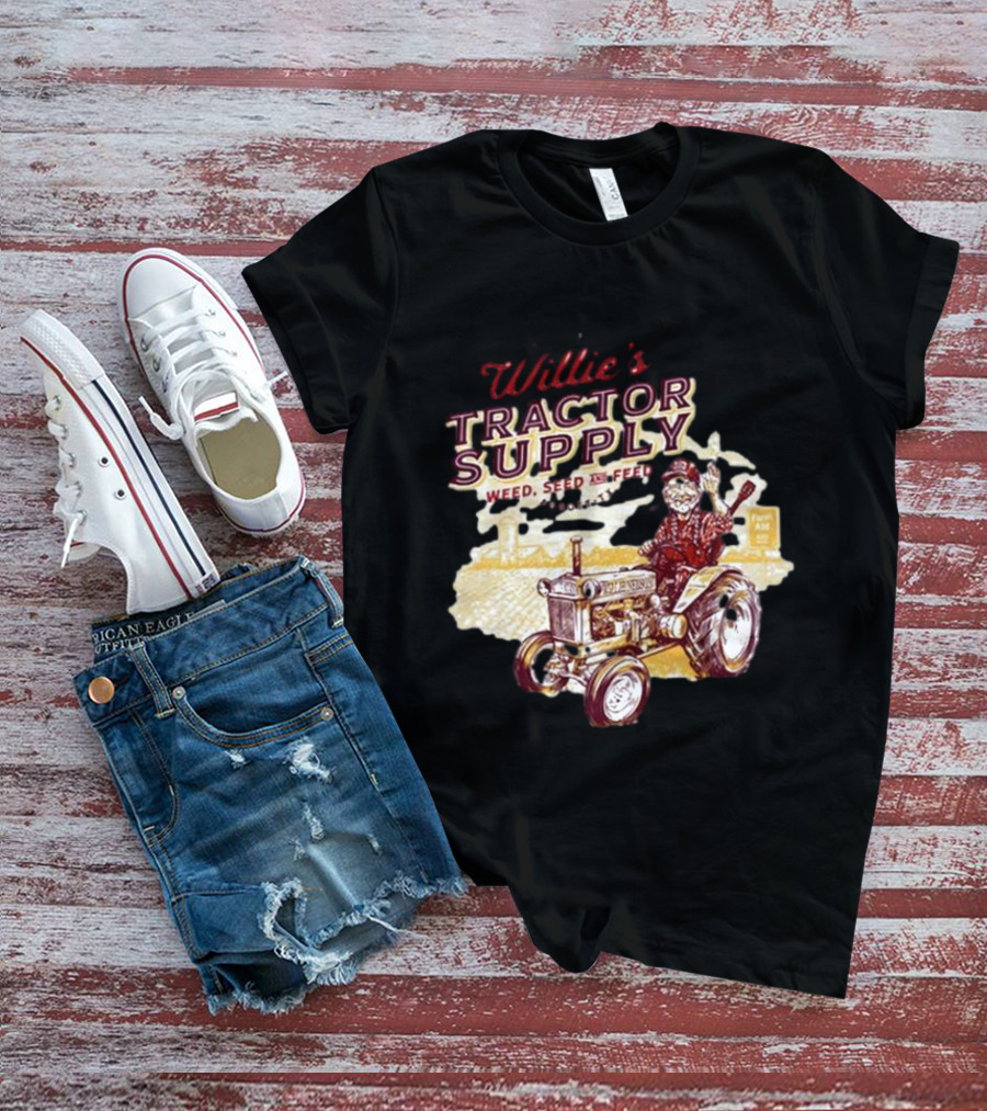 Willie Nelson Willie's Tractor Supply Weed Seed Feed Farm Aid T-Shirt
