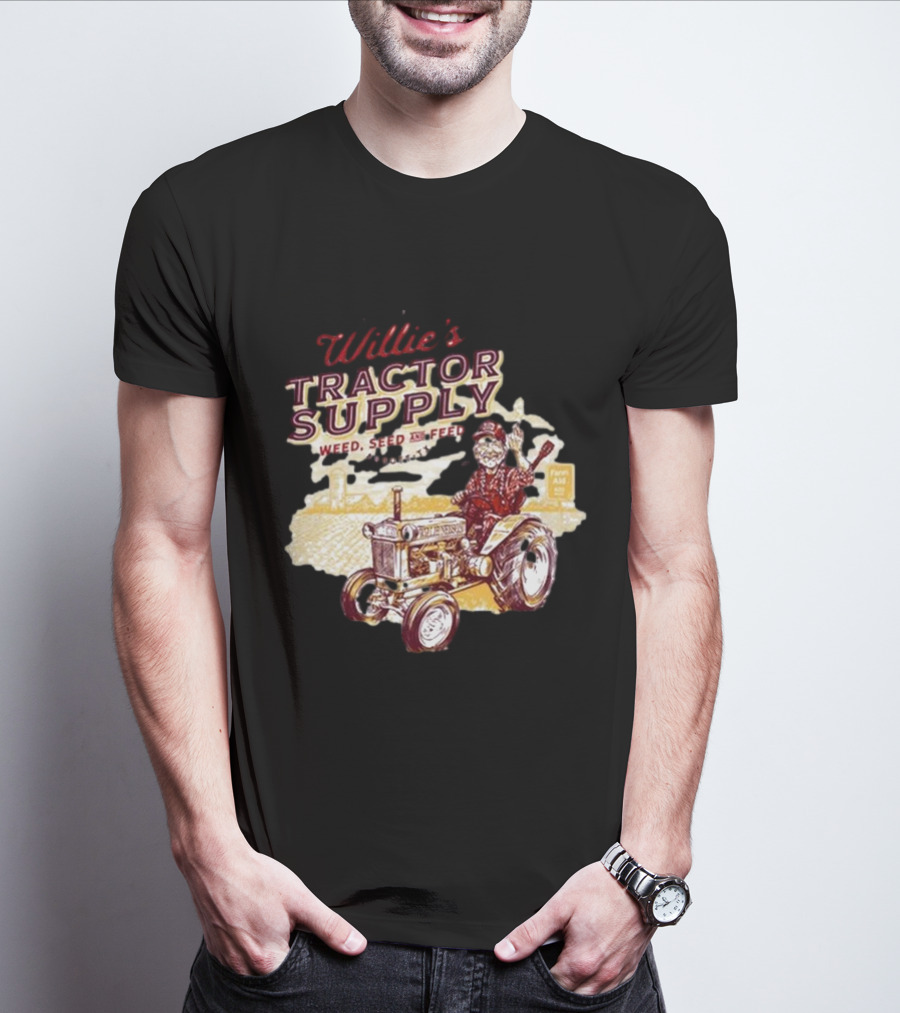 Willie Nelson Willie's Tractor Supply Weed Seed Feed Farm Aid T-Shirt
