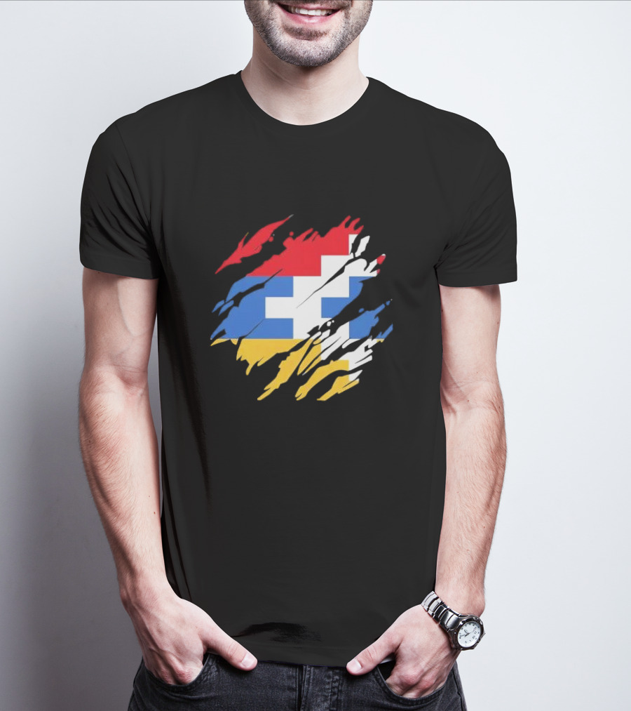 Nagorno-Karabakh Flag Ripped T-Shirt