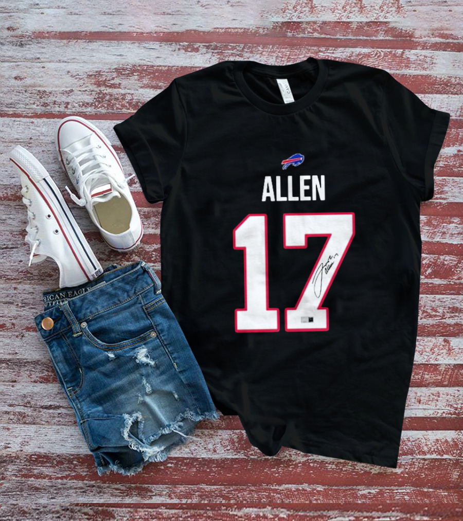 Buffalo Bills Allen 17 Signature Jersey T-Shirt