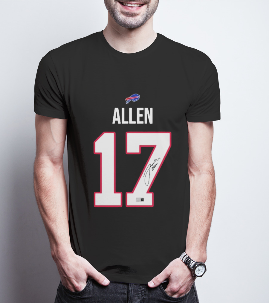 Buffalo Bills Allen 17 Signature Jersey T-Shirt