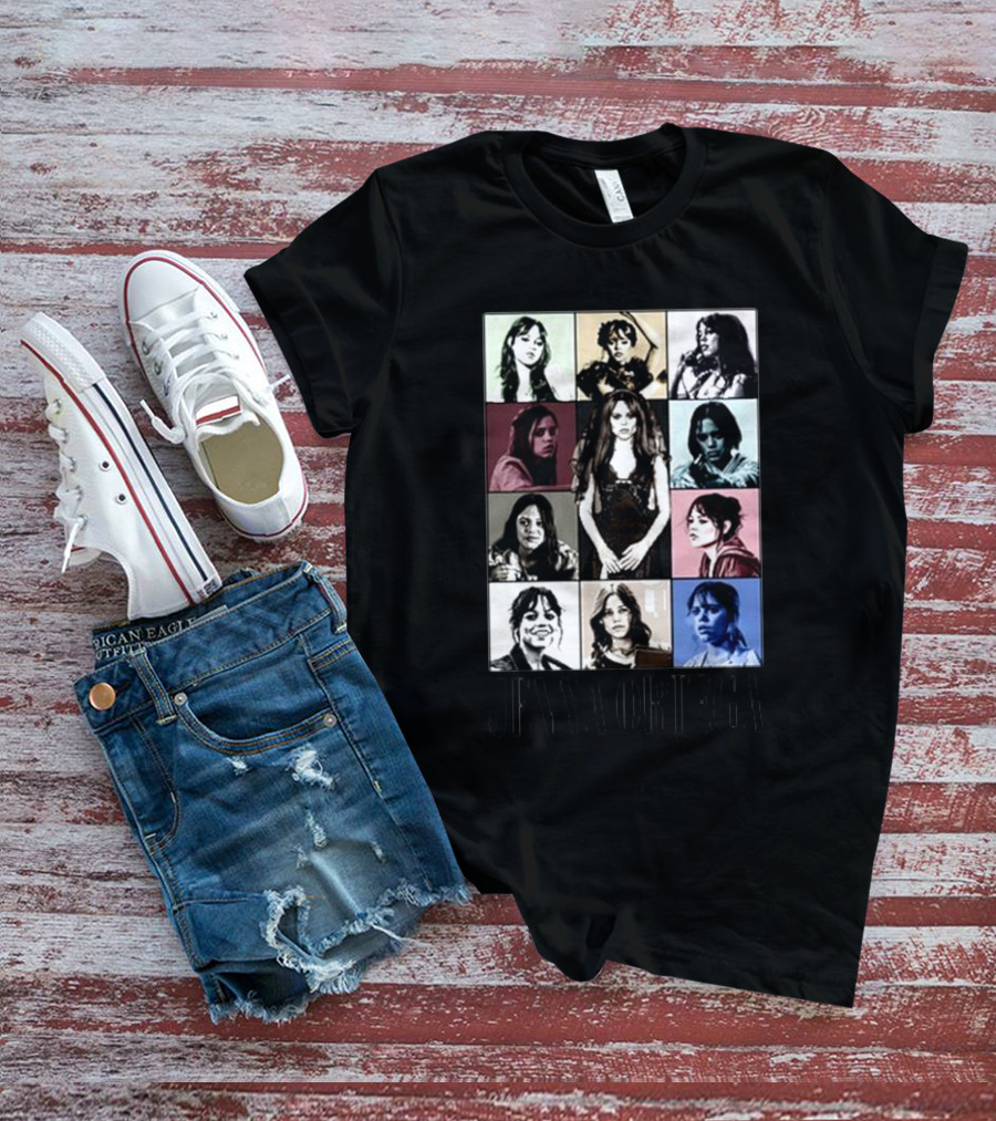 Fuzeprint Jenna Ortega Nine Eras Collage T-Shirt
