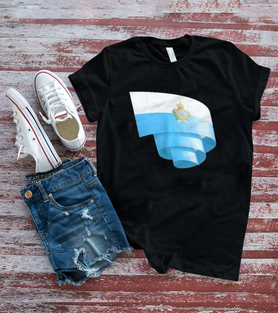 Krause San Marino Flag Sammarinese Day Football Emblem T-Shirt