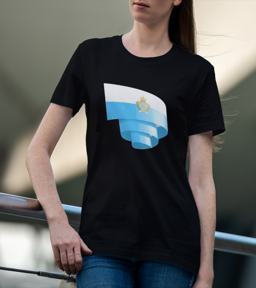 Krause San Marino Flag Sammarinese Day Football Emblem T-Shirt