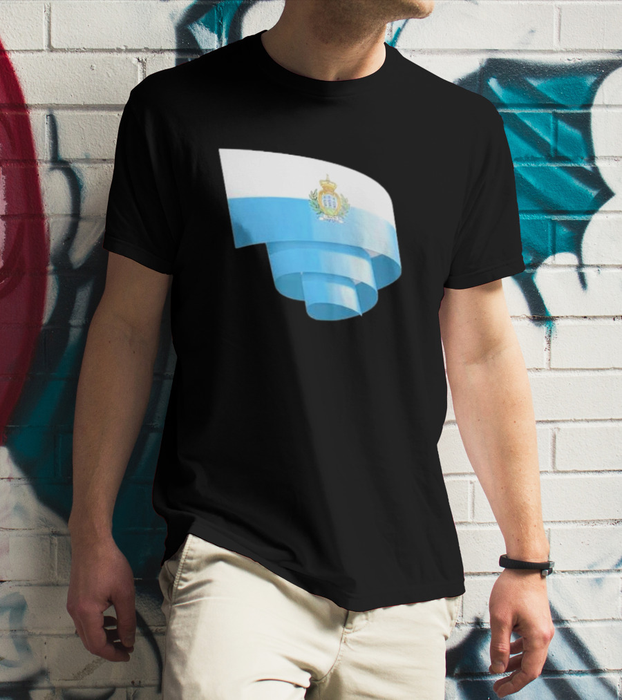 Krause San Marino Flag Sammarinese Day Football Emblem T-Shirt