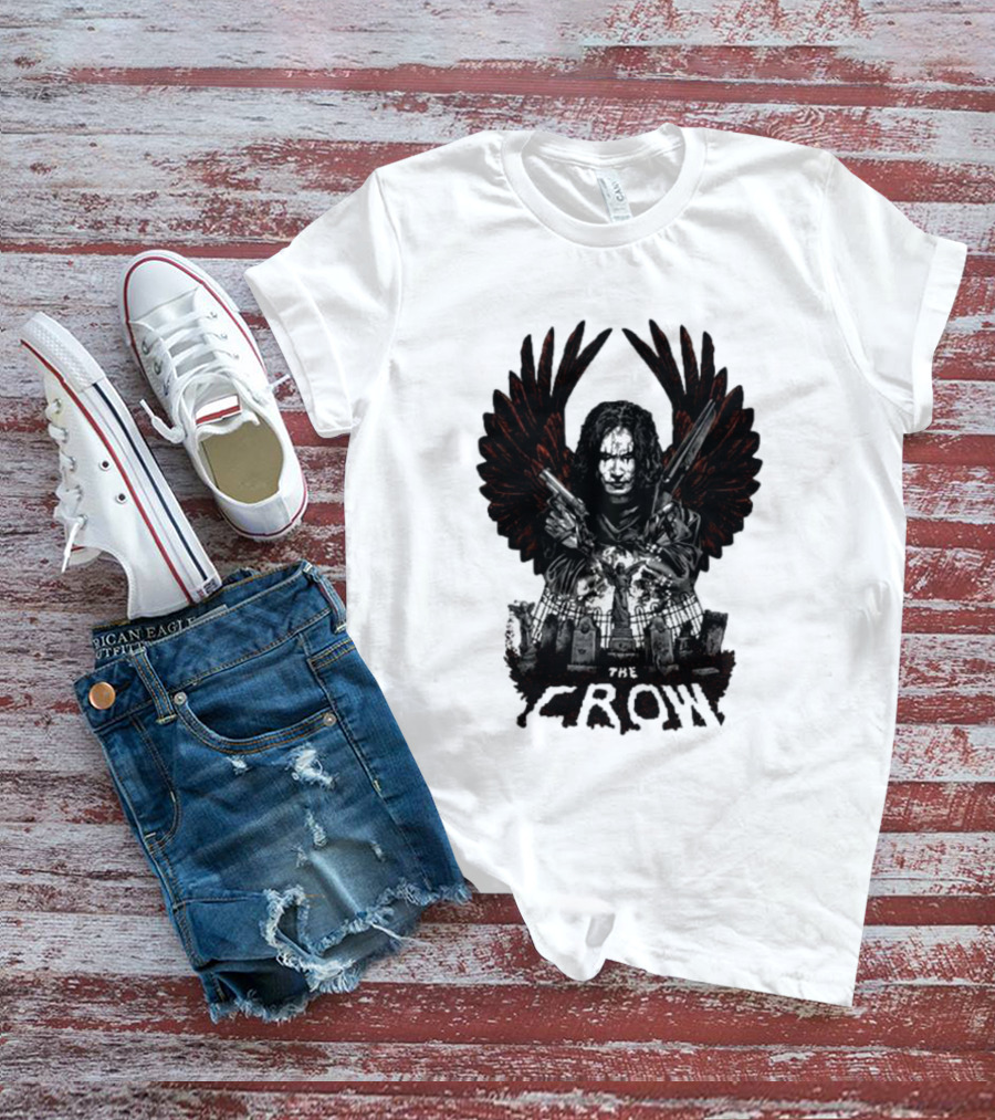 The Crow Fright Rags The Soul Can't Rest Retro Cemetery Wings T-Shirt
