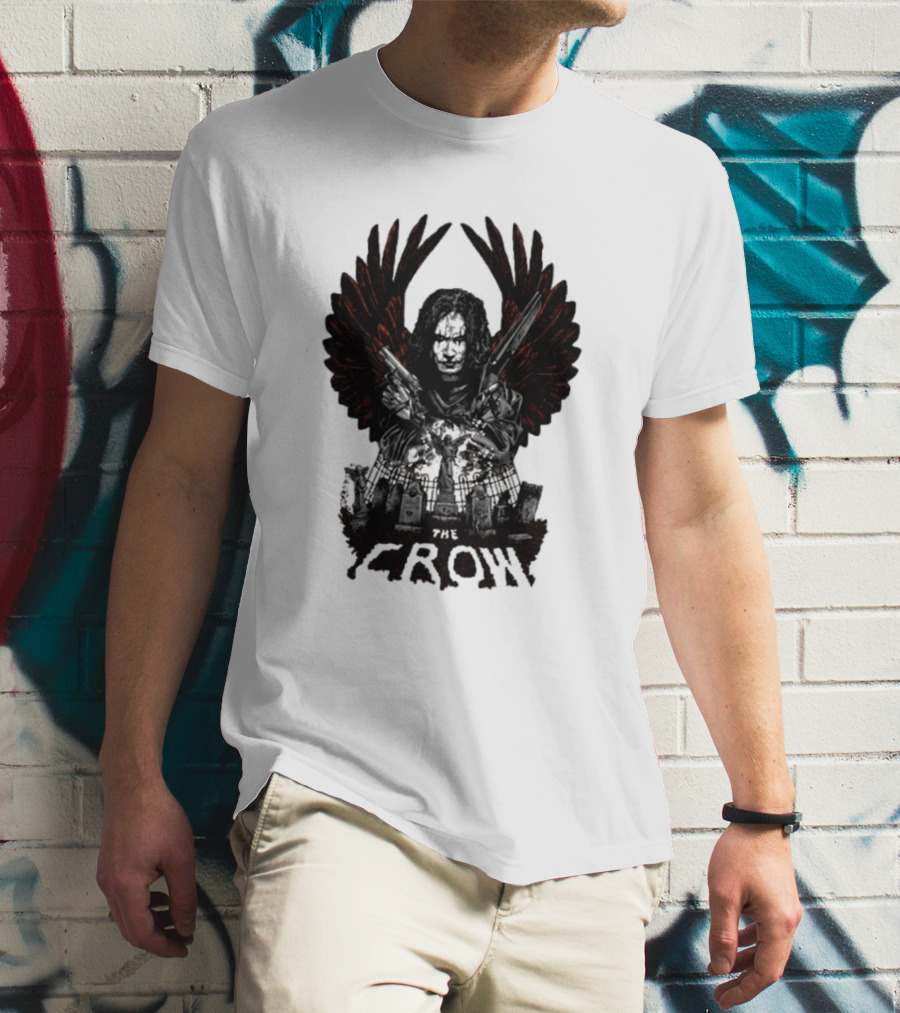 The Crow Fright Rags The Soul Can't Rest Retro Cemetery Wings T-Shirt