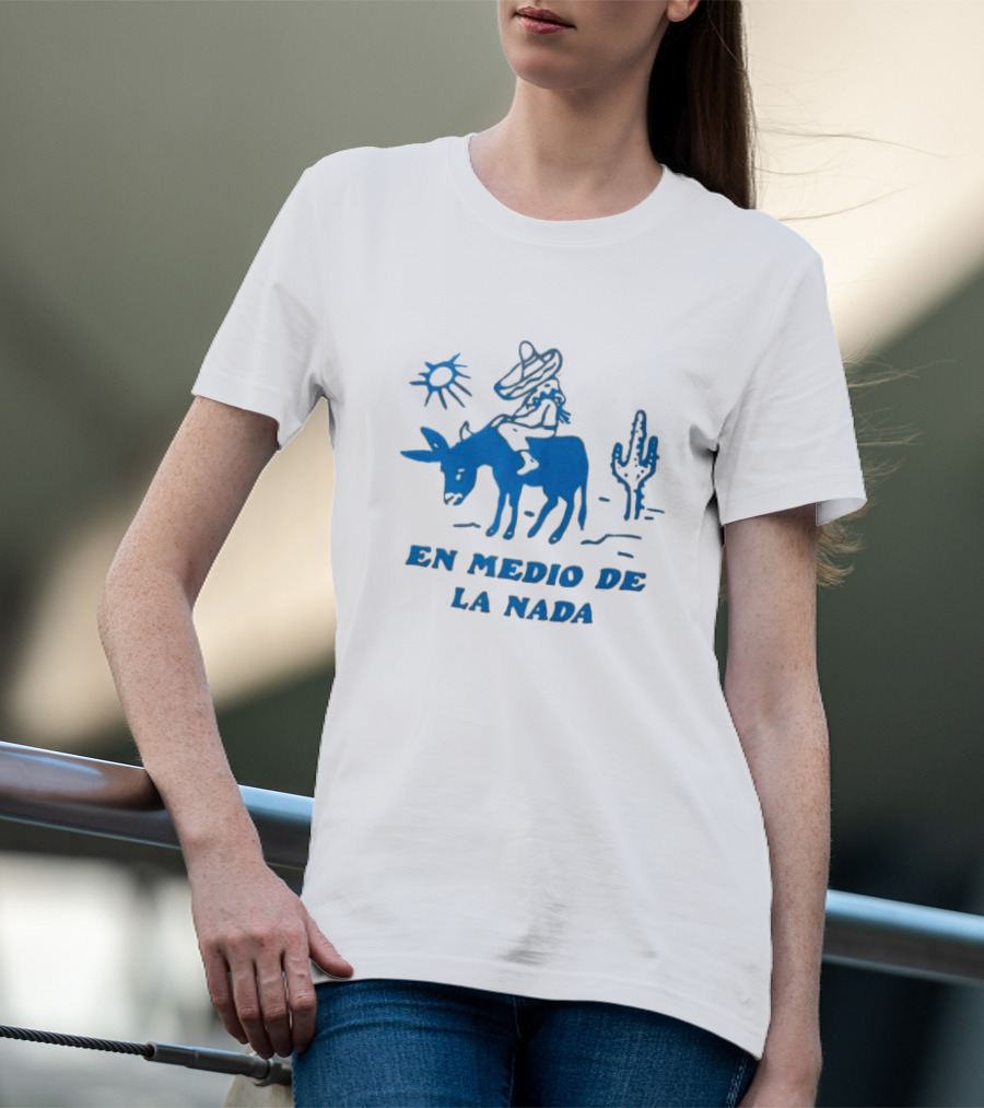 En Medio De La Nada Donkey Rider Cactus Desert Scene T-Shirt
