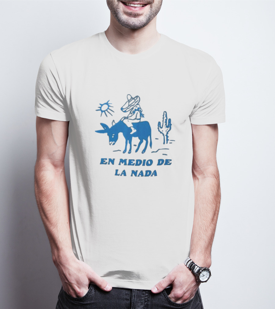 En Medio De La Nada Donkey Rider Cactus Desert Scene T-Shirt