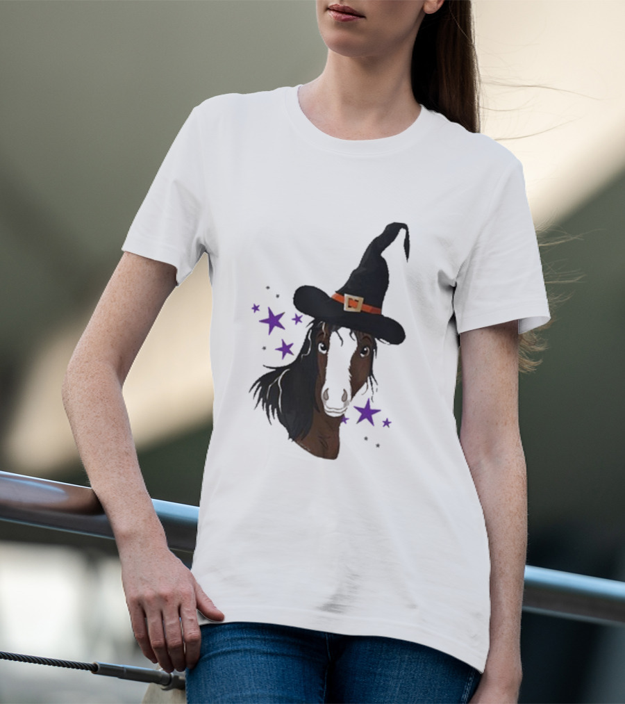 Katie Van Slyke Mini Witch Horse With Stars T-Shirt