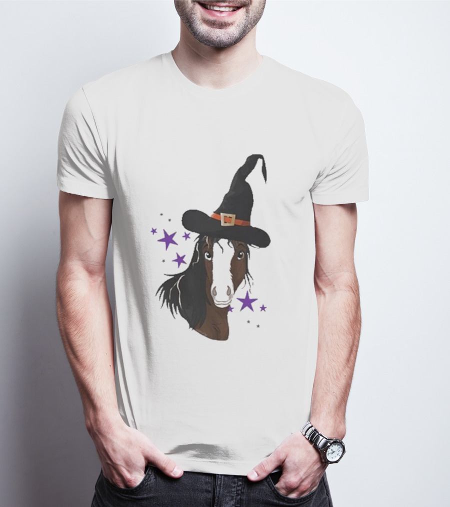 Katie Van Slyke Mini Witch Horse With Stars T-Shirt