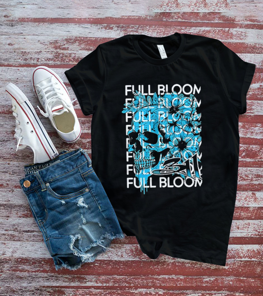 311 Band Full Bloom Skull Flower Repeat T-Shirt