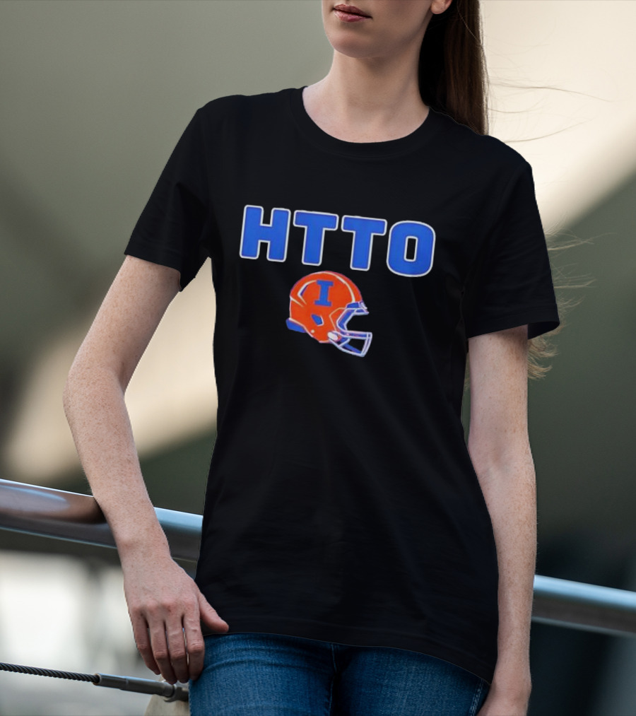 HTTO Illinois Fighting Illini Football Helmet T-Shirt