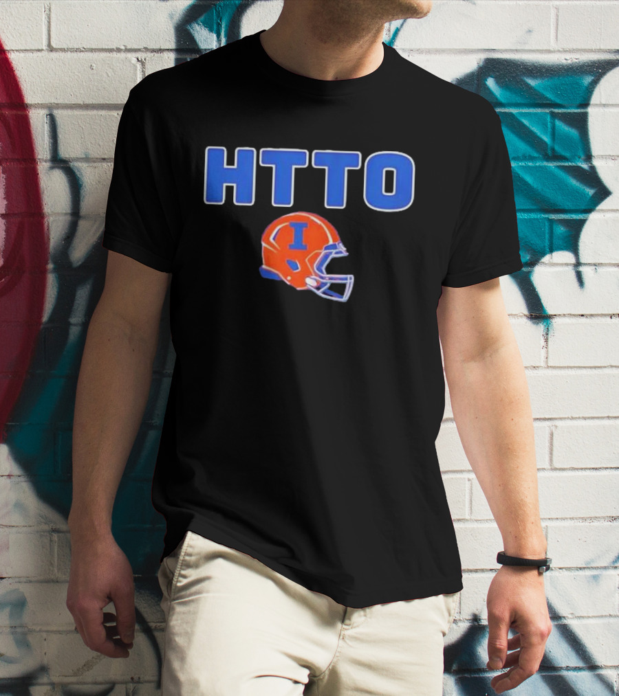 HTTO Illinois Fighting Illini Football Helmet T-Shirt