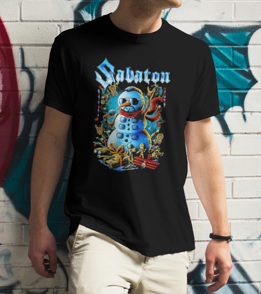 Sabaton Snowman Rock Xmas Party T-Shirt