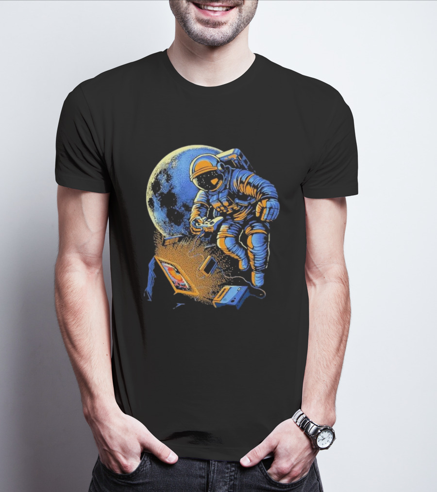 Space Arcade Astronaut Gamer Adventure Intotheam T-Shirt