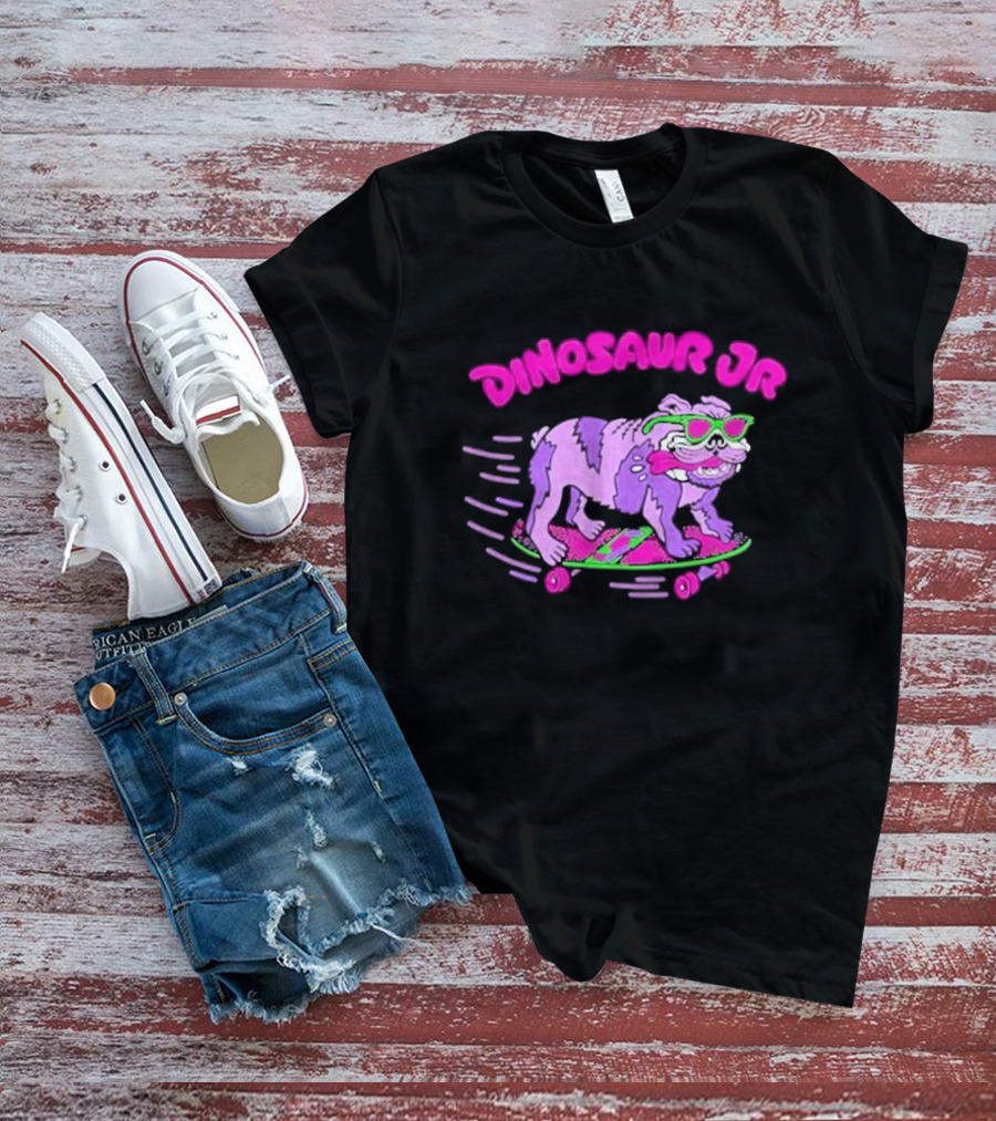Dinosaur Jr Skateboard Bulldog Neon T-Shirt