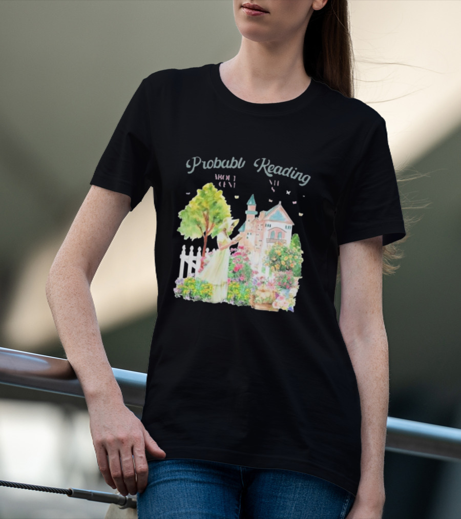 Opal And June Probably Reading About Dukes Victorian Garden Scene T-Shirt