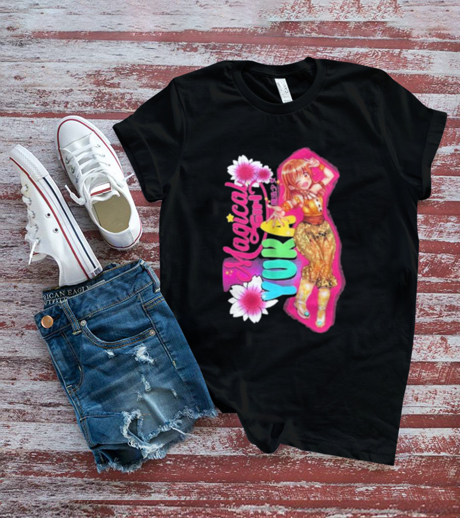 Magical Girl Yuka Sakazaki Vibrant Floral T-Shirt
