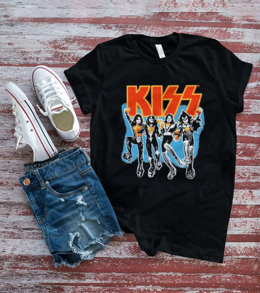 Kiss Destroyer Track List Black Band Members T-Shirt