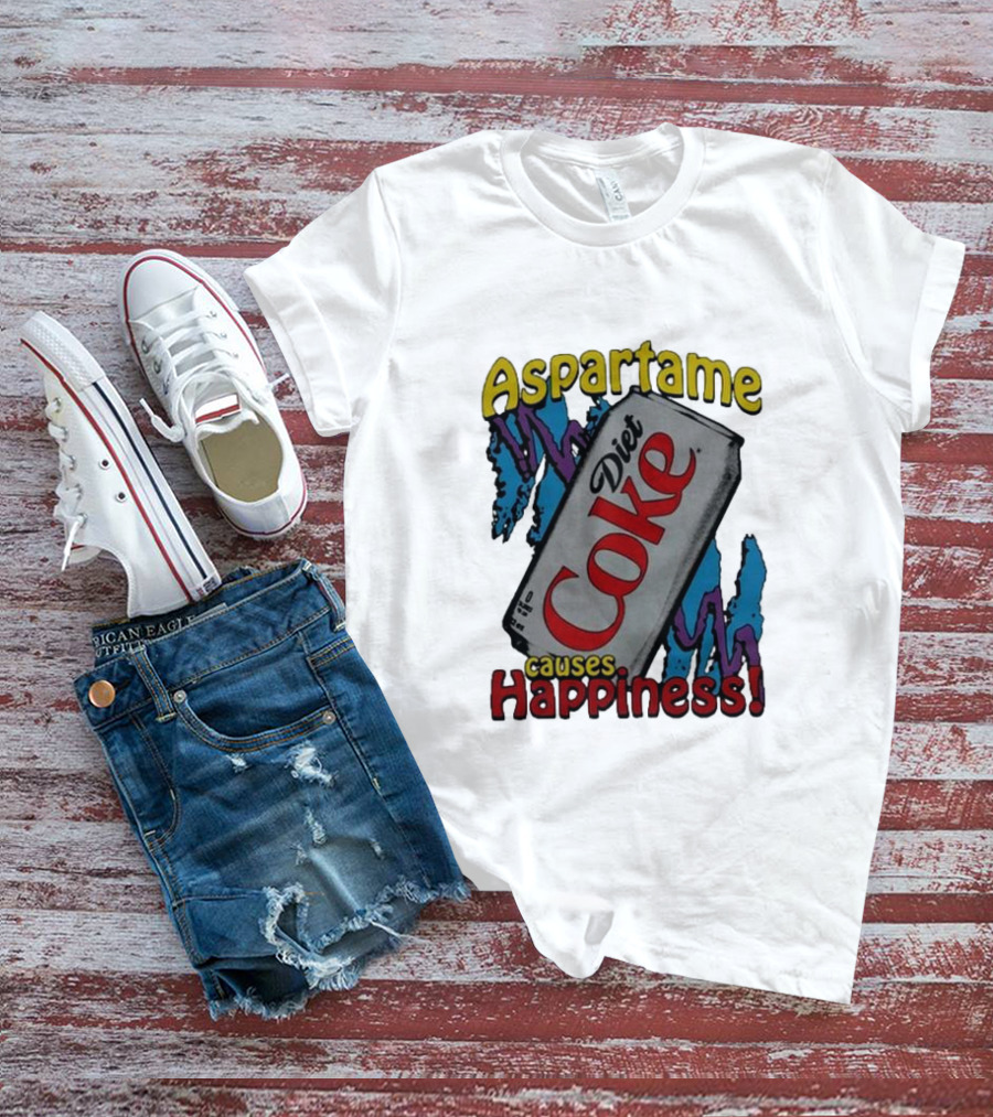 Aspartame Causes Happiness Diet Coke Can Retro T-Shirt