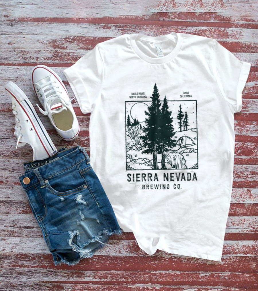Mills River North Carolina Chico California Sierra Nevada Brewing Co Nature Scene T-Shirt