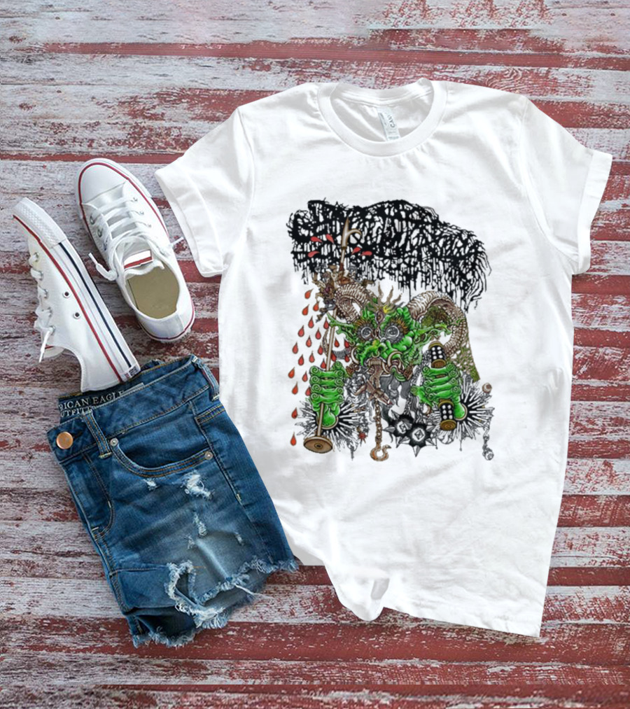 Sanguisugabogg Medievil Monster With Blood And Chains Elements T-Shirt