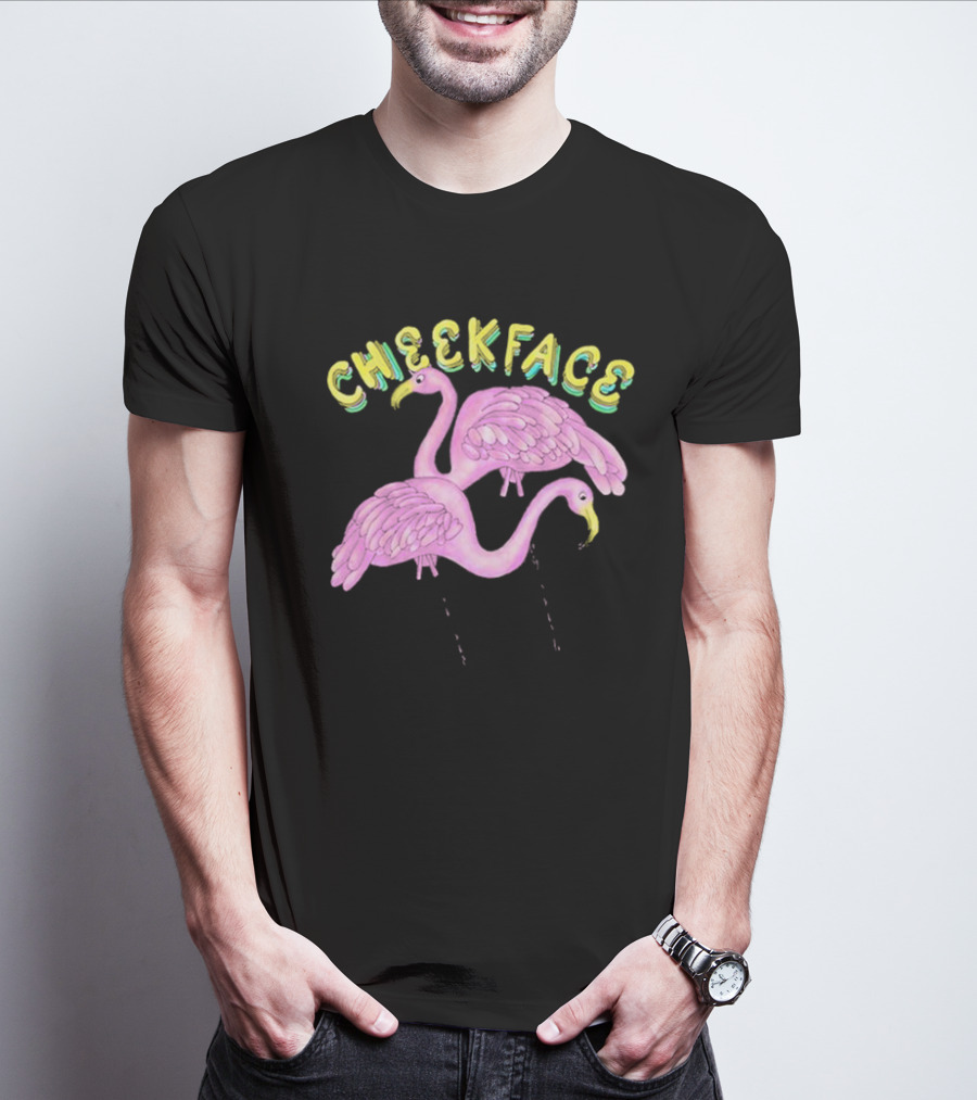 Cheekface Pink Flamingos T-Shirt