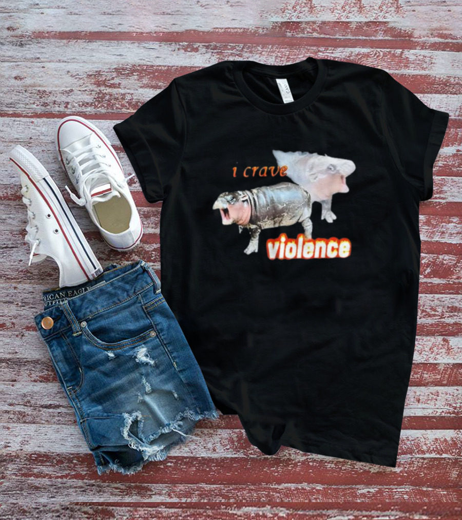 I Crave Violence Moo Deng Animal Mashup T-Shirt