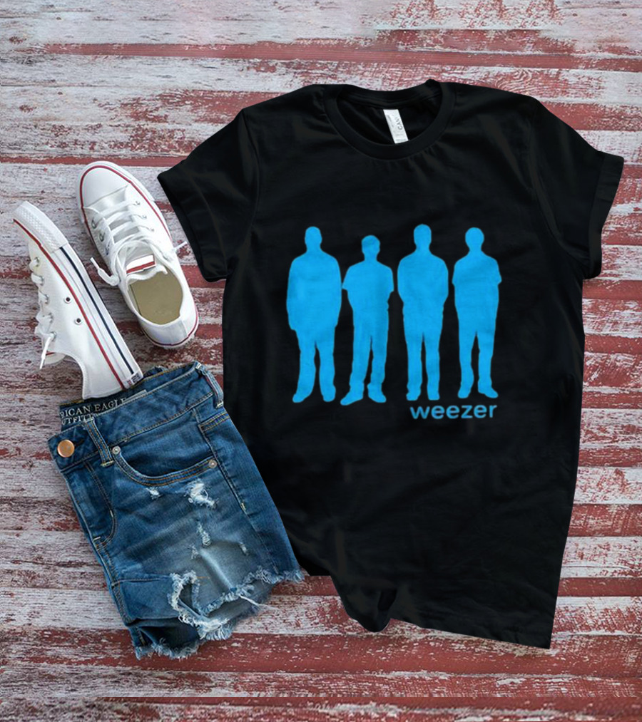 Weezer Blue Album Cover Silhouette Band Members T-Shirt