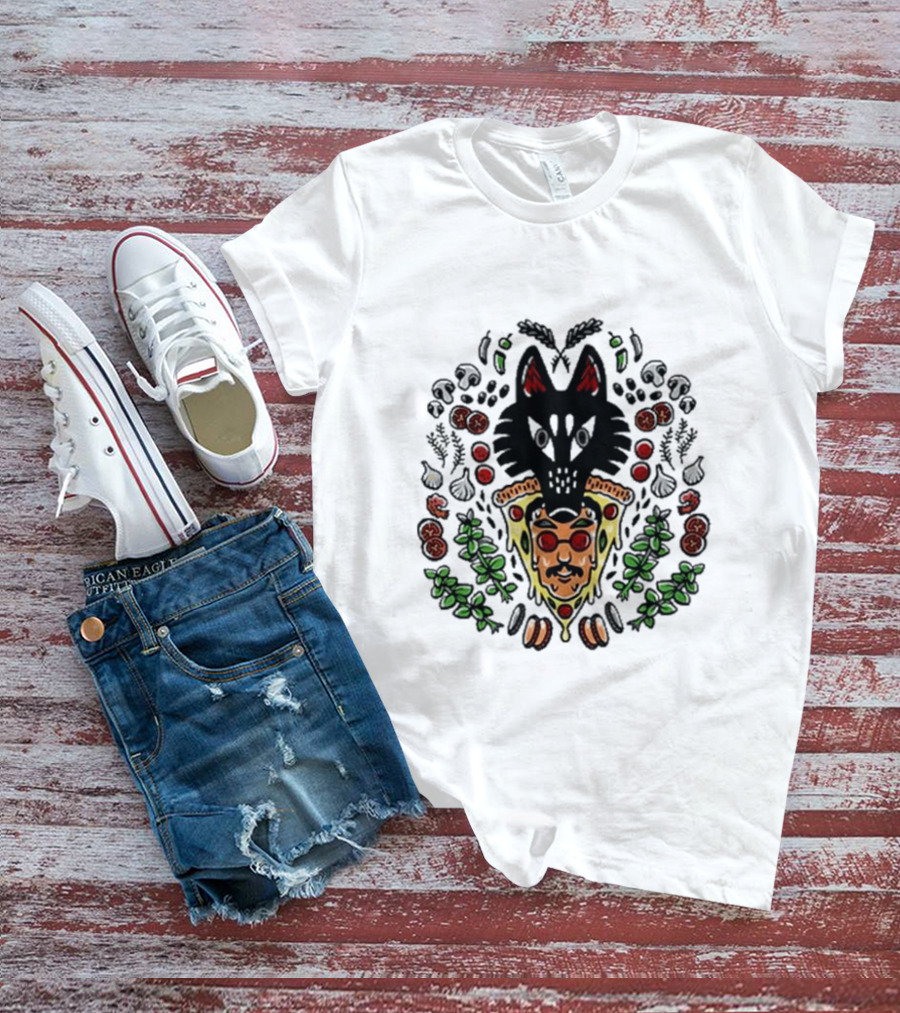John Green Wolf Pizza Slice With Herbs And Toppings T-Shirt