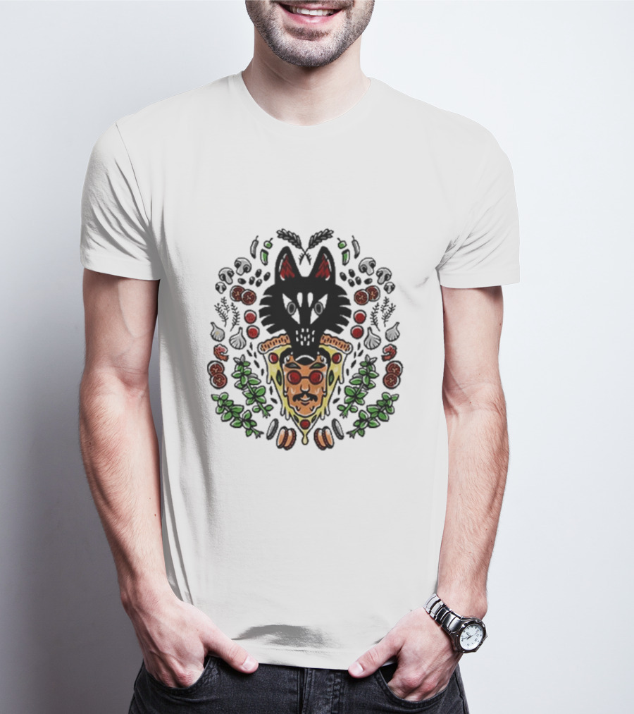 John Green Wolf Pizza Slice With Herbs And Toppings T-Shirt