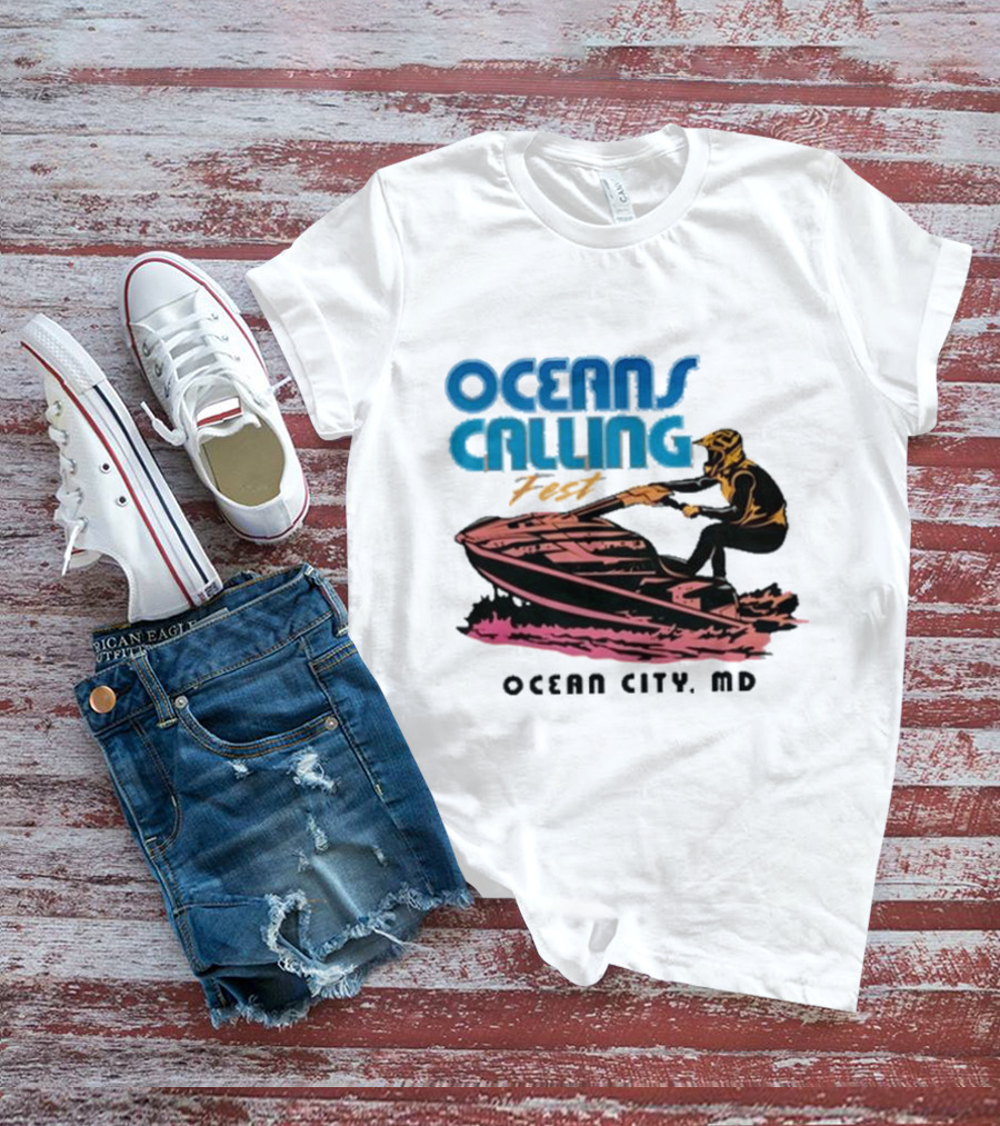 Oceans Calling Fest Ocean City MD Jetski T-Shirt