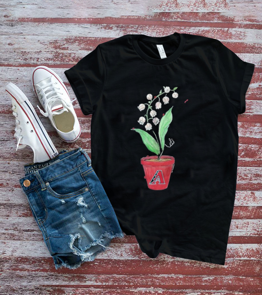 Arizona Diamondbacks Lilies And Ladybugs Tiny Turnip Toddler Planter T-Shirt