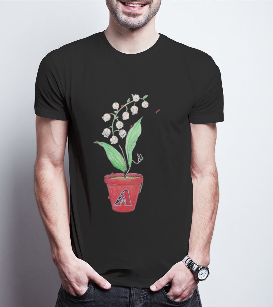 Arizona Diamondbacks Lilies And Ladybugs Tiny Turnip Toddler Planter T-Shirt
