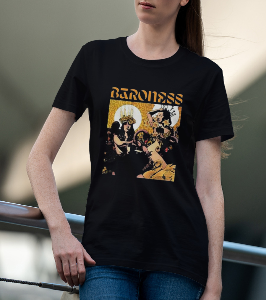 Baroness Yellow Psychedelic Art Ensemble T-Shirt