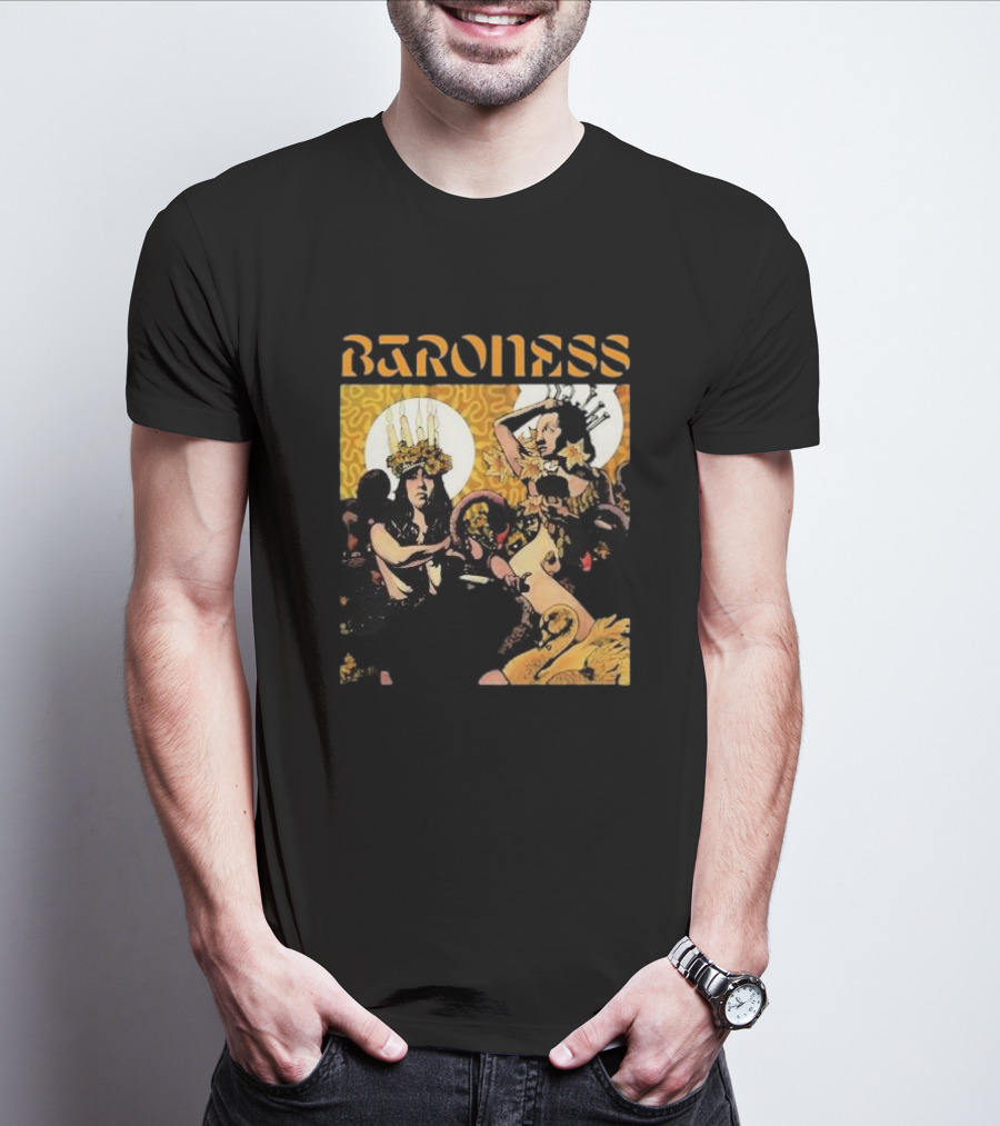 Baroness Yellow Psychedelic Art Ensemble T-Shirt