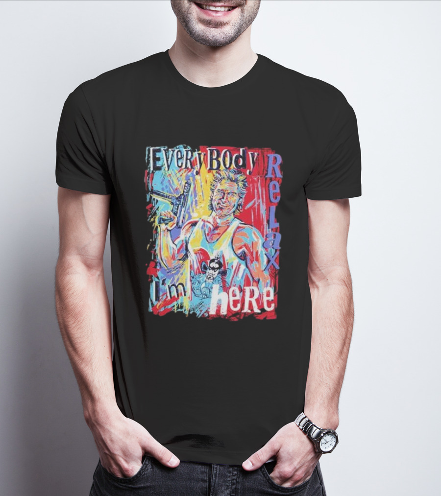 Everybody Relax I’m Here Painting With Gun And Vibrant Colors T-Shirt