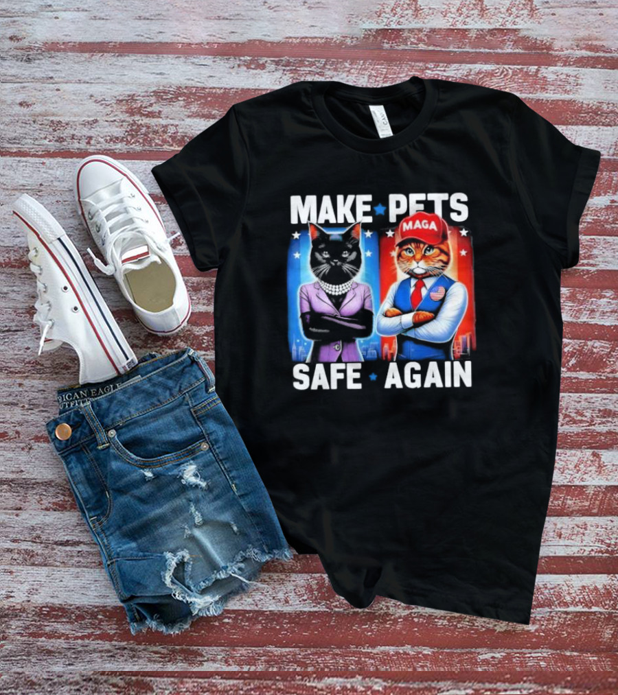 Make Pets Safe Again MAGA Cat And Dog Debate T-Shirt